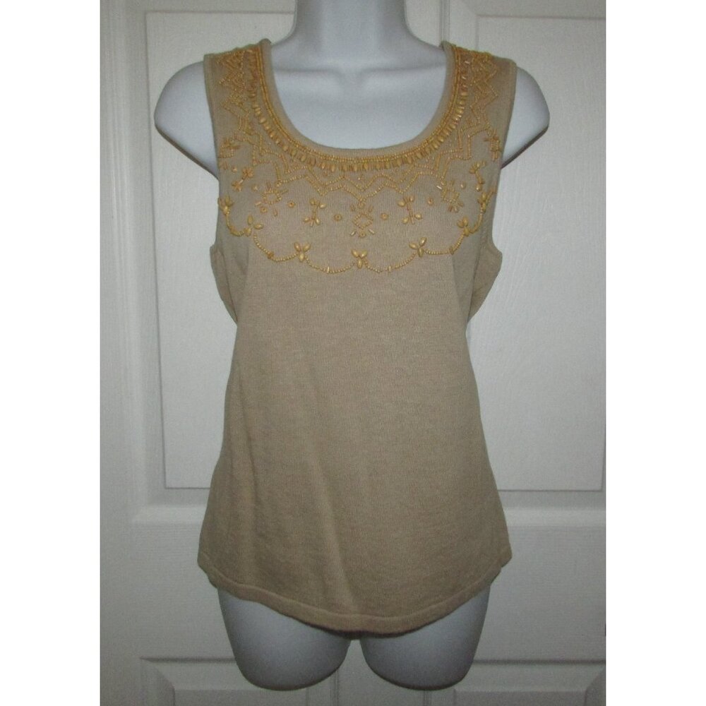 CHARTER CLUB Beaded Knit Top - M